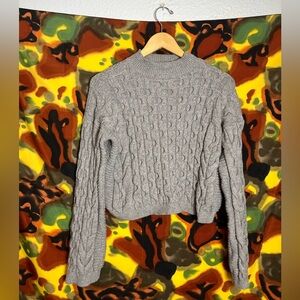 Anthropologie Gray Thick Knit Gray Sweater Womens Size Small